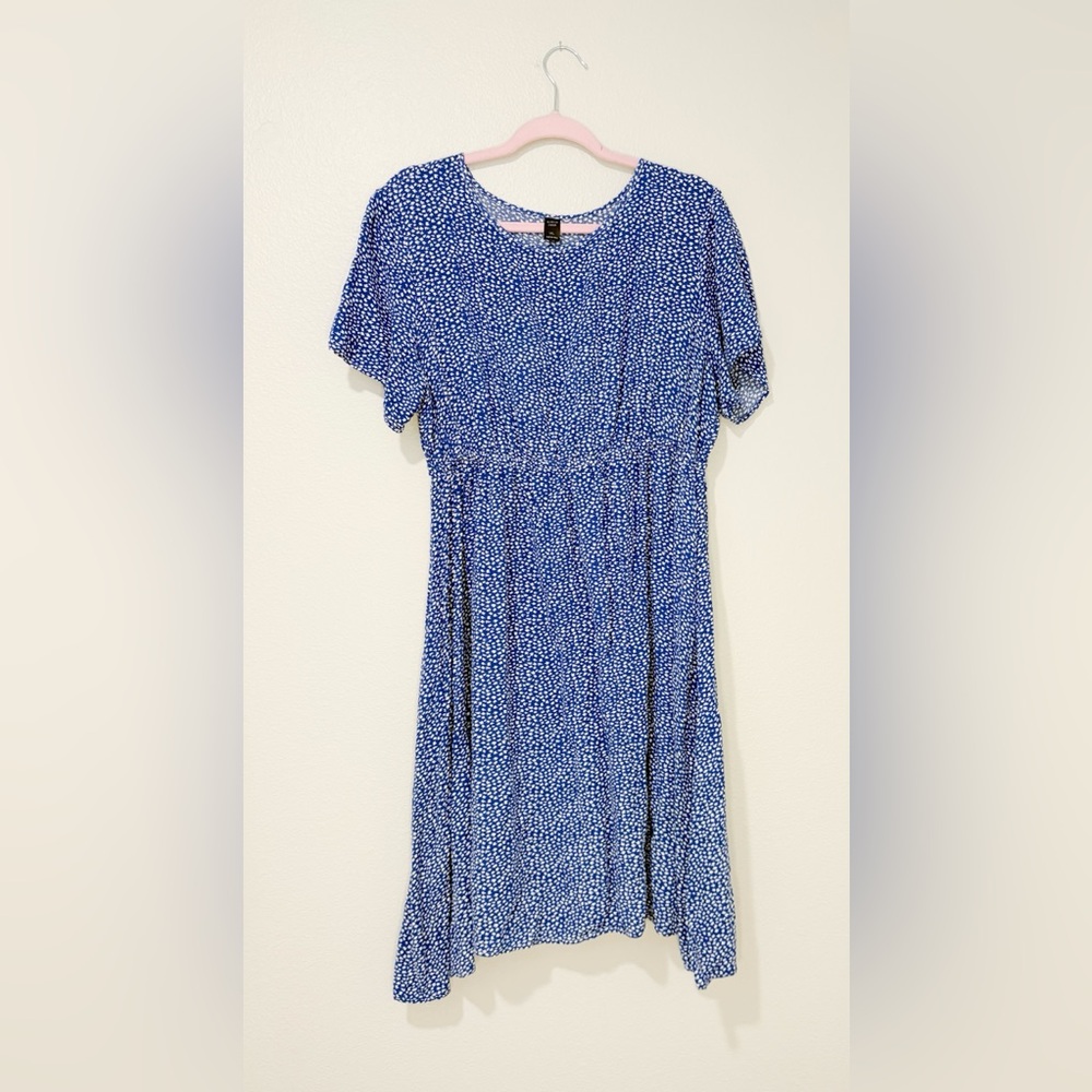SHEIN Blue and White Mini Dress